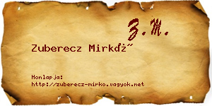 Zuberecz Mirkó névjegykártya